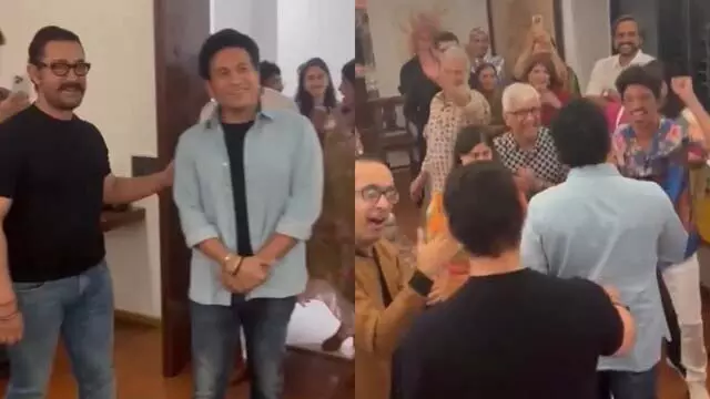 Aamir Khan : सचिन तेंदुलकर का किया घर पर स्वागत Aamir Khan : सचिन तेंदुलकर का किया घर पर स्वागत