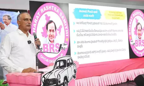 Harish Rao ने कालेश्वरम परियोजना को मेदिगड्डा में स्थानांतरित करने का बचाव किया Harish Rao ने कालेश्वरम परियोजना को मेदिगड्डा में स्थानांतरित करने का बचाव किया