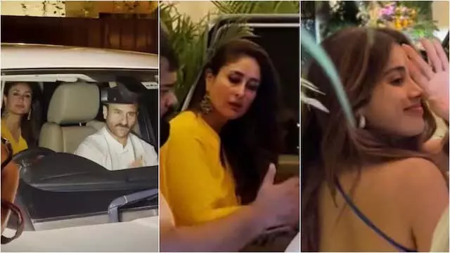 सोनम कपूर के बर्थडे सेलिब्रेशन में पहुंचे करीना, सैफ और जाह्नवी कपूर सोनम कपूर के बर्थडे सेलिब्रेशन में पहुंचे करीना, सैफ और जाह्नवी कपूर