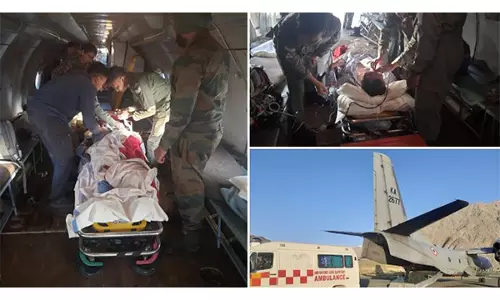 भारतीय वायुसेना के विमान ने Kargil से गंभीर रूप से बीमार सैन्यकर्मियों को एयरलिफ्ट किया