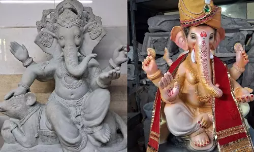 Mumbai : पीओपी प्रतिबंध बरकरार रहने के कारण 40% गणेश मूर्ति निर्माता शादु क्ले का उपयोग कर रहे Mumbai : पीओपी प्रतिबंध बरकरार रहने के कारण 40% गणेश मूर्ति निर्माता शादु क्ले का उपयोग कर रहे
