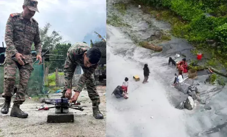 Arunachal: भारतीय सेना ने दिबांग घाटी में बाढ़ राहत के लिए ड्रोन का इस्तेमाल किया Arunachal: भारतीय सेना ने दिबांग घाटी में बाढ़ राहत के लिए ड्रोन का इस्तेमाल किया