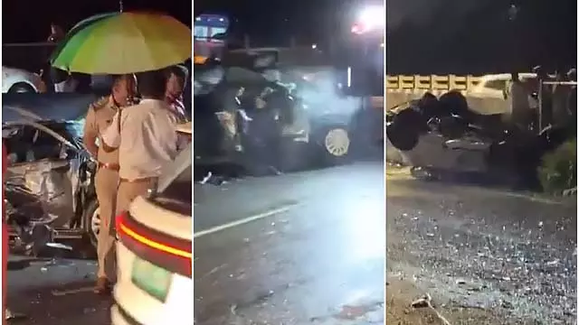 बेंगलुरु-मैसूर एक्सप्रेसवे पर भीषण हादसा: दो की मौत, चार की हालत गंभीर बेंगलुरु-मैसूर एक्सप्रेसवे पर भीषण हादसा: दो की मौत, चार की हालत गंभीर