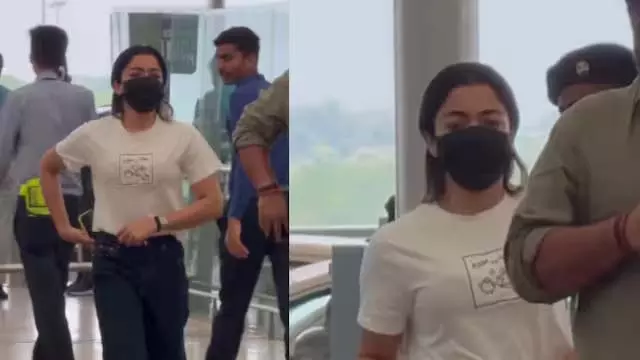 ‘नेशनल क्रश’ रश्मिका मंदाना ने एयरपोर्ट पर सहजता बनाए रखी ‘नेशनल क्रश’ रश्मिका मंदाना ने एयरपोर्ट पर सहजता बनाए रखी