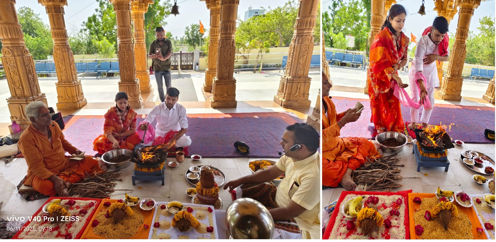 नौगांवा सांवलिया सेठ का पूर्णिमा पर किया दूध से अभिषेक एवं हवन, भजनों ने बांधा समा