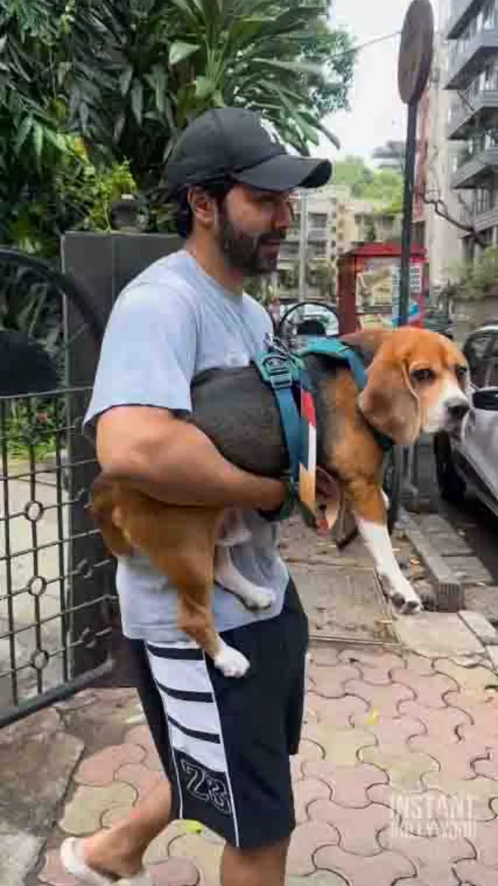 अपने Pet Dog के साथ दिखे वरुण धवन