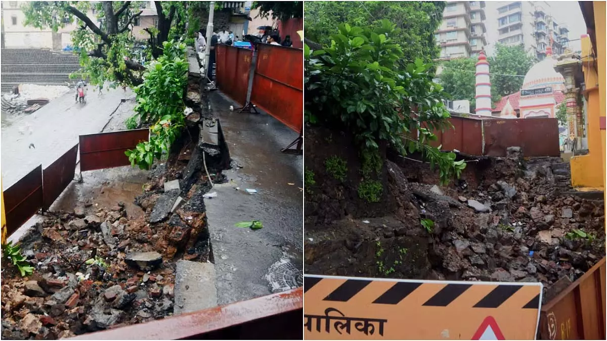 मुंबई : हेरिटेज स्थल पर बाणगंगा टैंक की दीवार ढहने के बाद BMC ने तत्काल मरम्मत की योजना बनाई मुंबई : हेरिटेज स्थल पर बाणगंगा टैंक की दीवार ढहने के बाद BMC ने तत्काल मरम्मत की योजना बनाई