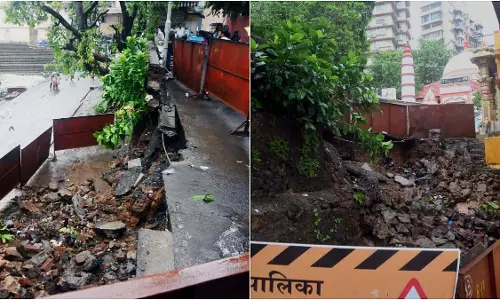 मुंबई : हेरिटेज स्थल पर बाणगंगा टैंक की दीवार ढहने के बाद BMC ने तत्काल मरम्मत की योजना बनाई मुंबई : हेरिटेज स्थल पर बाणगंगा टैंक की दीवार ढहने के बाद BMC ने तत्काल मरम्मत की योजना बनाई