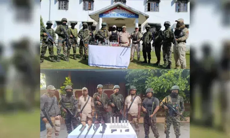 Manipur: परित्यक्त उग्रवादी शिविरों से भारी मात्रा में हथियार बरामद Manipur: परित्यक्त उग्रवादी शिविरों से भारी मात्रा में हथियार बरामद