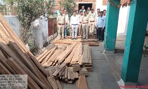 सागौन और बीजा लकड़ी का चिरान जब्त, वन विभाग ने ग्रामीण के घर मारी रेड