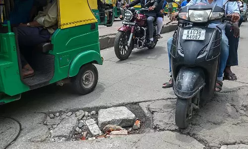 सड़क के गड्ढे: सफ़ेद टोपिंग से भी गड्ढे खत्म नहीं होते सड़क के गड्ढे: सफ़ेद टोपिंग से भी गड्ढे खत्म नहीं होते