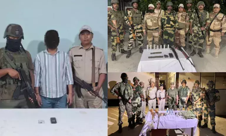 Manipur: पीआरईपीएके-प्रो कैडर गिरफ्तार, हथियार बरामद Manipur: पीआरईपीएके-प्रो कैडर गिरफ्तार, हथियार बरामद