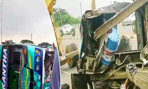 Khordha के पास एनएच-16 पर बस पलटी; 30 से ज़्यादा लोग घायल