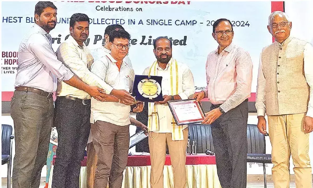 Andhra: रेड क्रॉस ने उत्कृष्ट रक्तदान पहल के लिए श्री सिटी को सम्मानित किया