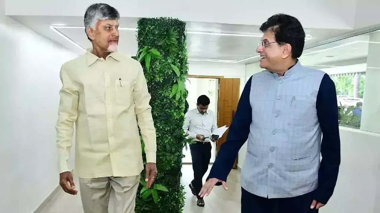 Andhra: पीयूष गोयल ने सीएम चंद्रबाबू से मुलाकात की