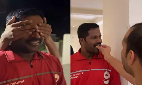 Zomato डिलीवरी एजेंट को ग्राहकों से मिली सरप्राइज़ बर्थडे पार्टी, Video Viral Zomato डिलीवरी एजेंट को ग्राहकों से मिली सरप्राइज़ बर्थडे पार्टी, Video Viral