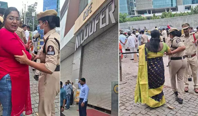 पुलिस ने निलोफर कैफे बंद होने पर ग्राहकों को जबरन बाहर निकाला पुलिस ने निलोफर कैफे बंद होने पर ग्राहकों को जबरन बाहर निकाला