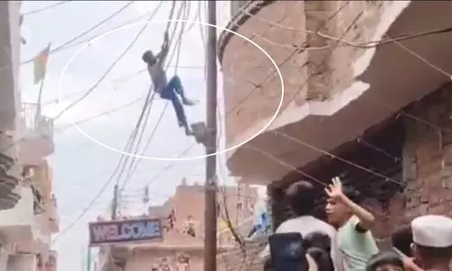 OMG! तारों पर चढ़ा युवक, जिसने देखा रह गया हक्का बक्का OMG! तारों पर चढ़ा युवक, जिसने देखा रह गया हक्का बक्का