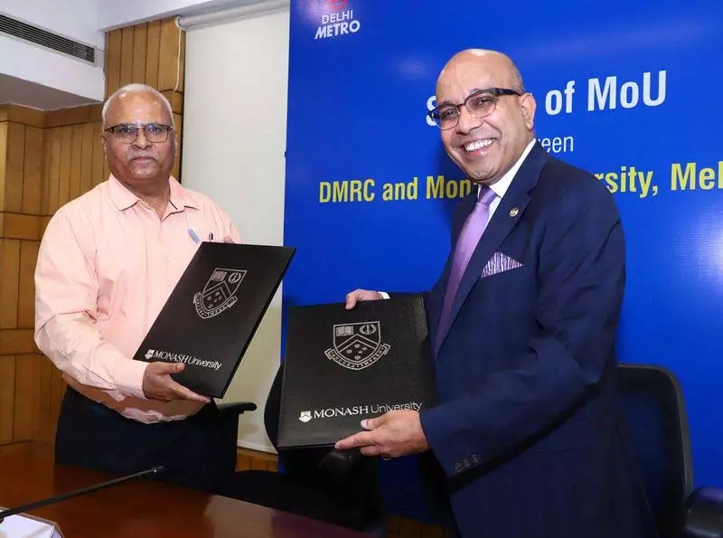 DMRC ने मेट्रो अनुसंधान के लिए मोनाश विश्वविद्यालय से समझौता किया DMRC ने मेट्रो अनुसंधान के लिए मोनाश विश्वविद्यालय से समझौता किया