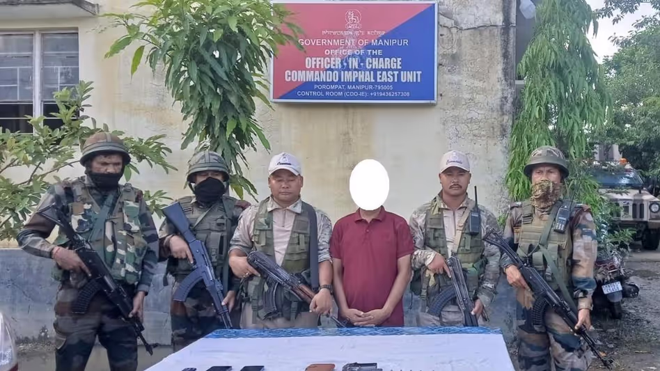 Manipur : इम्फाल ईस्ट में लोडेड पिस्तौल और गोला-बारूद के साथ एक व्यक्ति गिरफ्तार