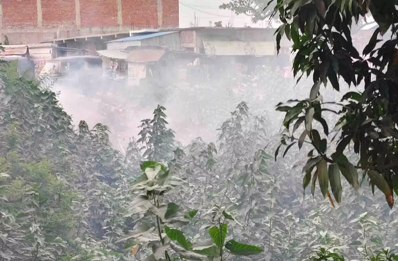 पोखरी के कूड़े के ढेर में लगा आग, धुंआ धुंआ चौराहा व गांव पोखरी के कूड़े के ढेर में लगा आग, धुंआ धुंआ चौराहा व गांव