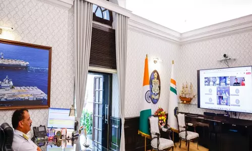 Navy Chief एडमिरल दिनेश के त्रिपाठी ने 12वें की लीडर एंगेजमेंट में वर्चुअली भाग लिया