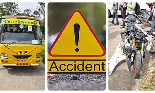 बेंगलुरू-मैसूर राजमार्ग पर स्कूल वाहन की टक्कर से बाइक सवार की मौत