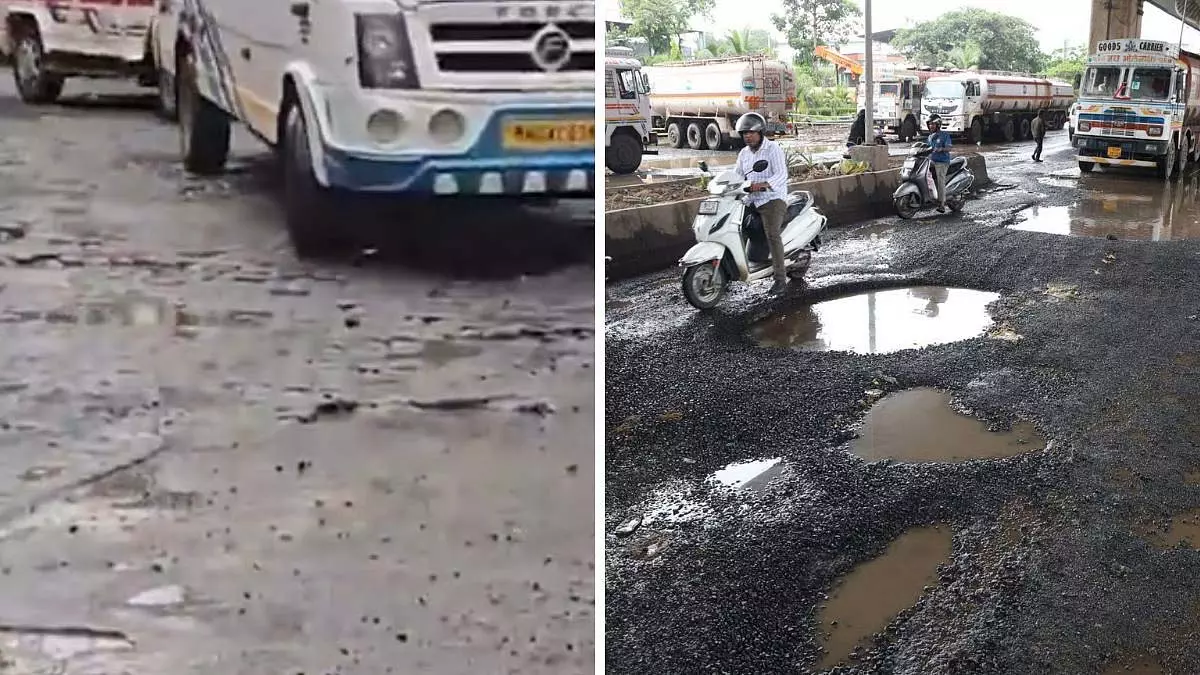 Mumbai : शहर गड्ढों की समस्या से जूझ रहा Mumbai : शहर गड्ढों की समस्या से जूझ रहा