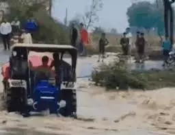 MP News: बारिश के दौरान नाले हुए ओवरफ्लो , ट्रैक्टर-ट्रॉली फंसी MP News: बारिश के दौरान नाले हुए ओवरफ्लो , ट्रैक्टर-ट्रॉली फंसी