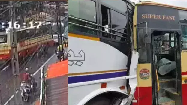 Kerala: चेंगन्नूर में KSRTC और पर्यटक बसों की टक्कर में 50 से ज़्यादा लोग घायल Kerala: चेंगन्नूर में KSRTC और पर्यटक बसों की टक्कर में 50 से ज़्यादा लोग घायल