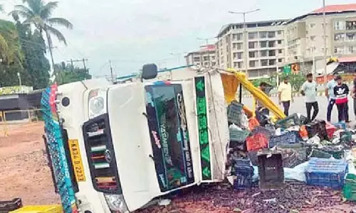 Karnataka: पिकअप ट्रक की टक्कर से 5 लाख रुपये के जामुन फल गिरे Karnataka: पिकअप ट्रक की टक्कर से 5 लाख रुपये के जामुन फल गिरे