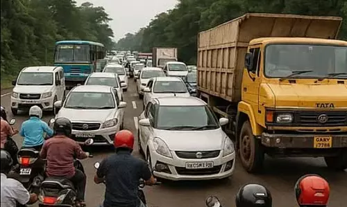गंडौलिम मार्ग बंद होने के बाद NH बनस्तारी-गोवा खंड पर भारी यातायात जाम