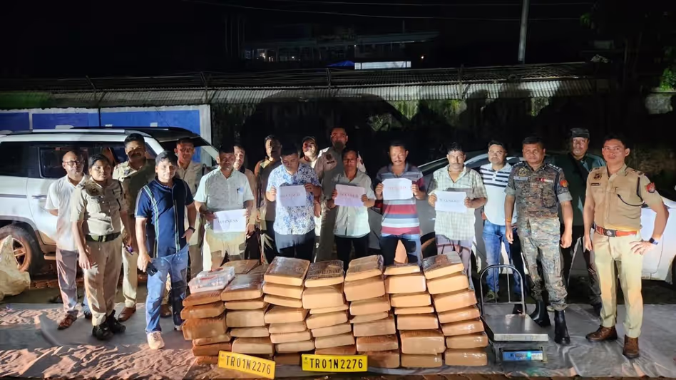 Assam  पुलिस ने सिलचर में 3 करोड़ रुपये के गांजा तस्करी रैकेट का भंडाफोड़ किया