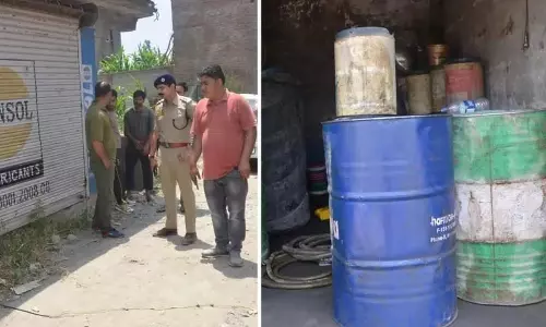 पुलिस ने पंपोर में पेट्रोलियम उत्पादों की अवैध बिक्री का भंडाफोड़ किया