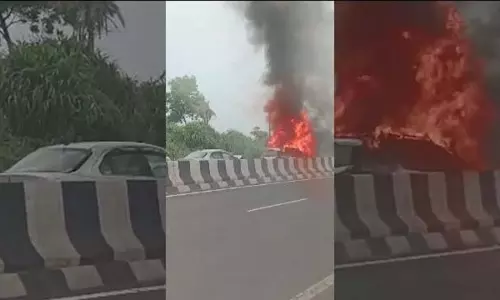 गंजम जिले में राष्ट्रीय राजमार्ग पर दो कारों की भयानक टक्कर, लगी भीषण आग