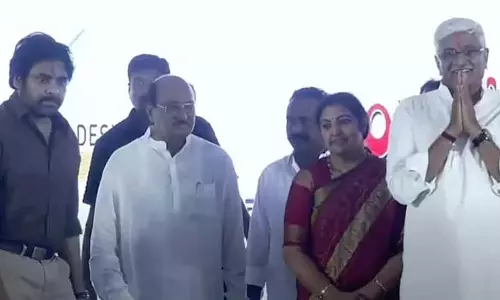 Andhra : गजेंद्रसिंह शेखावत, पवन कल्याण ने अखंड गोदावरी परियोजना की आधारशिला रखी