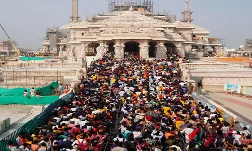 Ayodhya: राम मंदिर के प्राण-प्रतिष्ठा के बाद से अब तक करीब 5.5 करोड़ श्रद्धालु मंदिर में दर्शन कर चुके हैं Ayodhya: राम मंदिर के प्राण-प्रतिष्ठा के बाद से अब तक करीब 5.5 करोड़ श्रद्धालु मंदिर में दर्शन कर चुके हैं