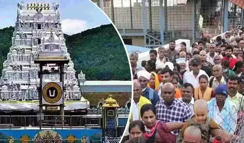 तिरुमाला में उमड़े श्रद्धालु..पूरे दिन दर्शन के लिए 10 घंटे तिरुमाला में उमड़े श्रद्धालु..पूरे दिन दर्शन के लिए 10 घंटे