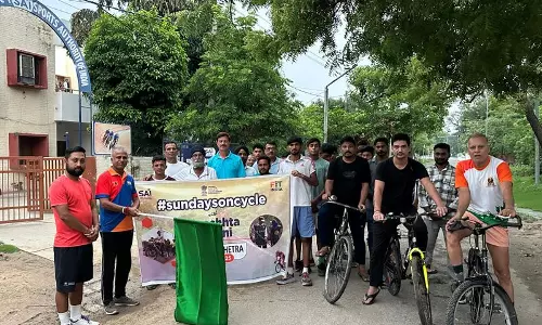 भारतीय खेल प्राधिकरण ने कुरुक्षेत्र में साइकिल रैली का आयोजन किया