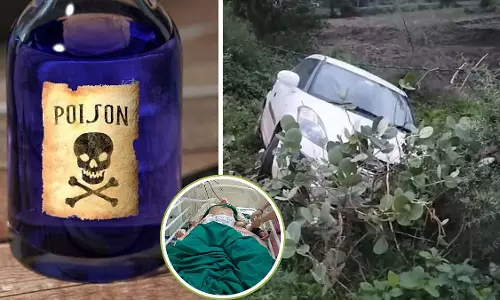 पेट्रोल पंप संचालक ने जहर खा लिया, कार ड्राइव पर निकला, दुखद दुर्घटना का शिकार