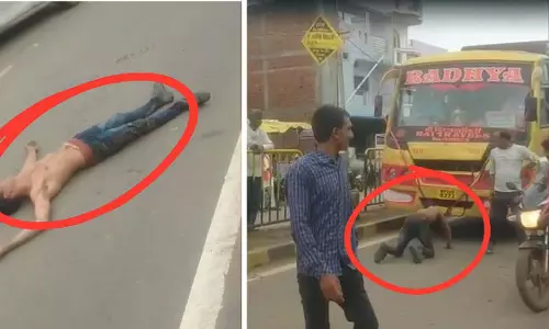 नशे में धुत युवक ने शर्ट उतारी, चलती गाड़ियों के सामने रेंगता रहा, जबलपुर में घंटों सड़क पर मचाया उत्पात