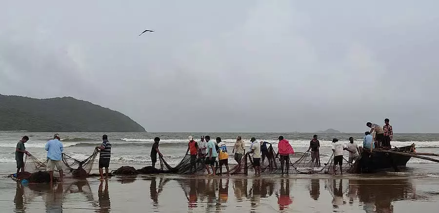 Karwar : येंडी जाल से मछली पकड़ना बदतर होता जा रहा Karwar : येंडी जाल से मछली पकड़ना बदतर होता जा रहा