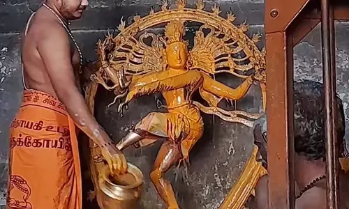 अनिथ थिरुमंजनम: तंजावुर बड़े मंदिर में नटराज का विशेष अभिषेक