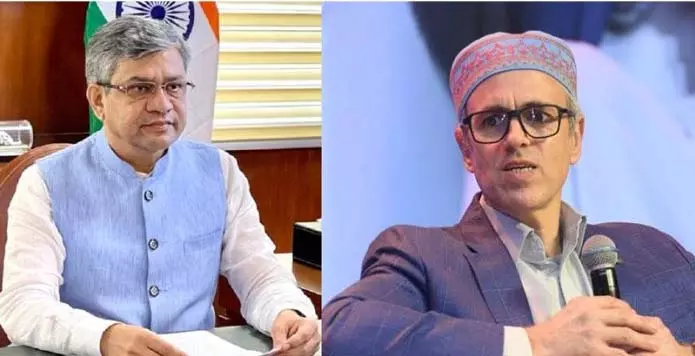 Jammu: उमर ने वैष्णव को पत्र लिखकर वीबी ट्रेन की आवृत्ति बढ़ाने की मांग की Jammu: उमर ने वैष्णव को पत्र लिखकर वीबी ट्रेन की आवृत्ति बढ़ाने की मांग की