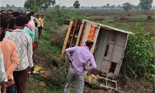 MP News:खेत से लौट रहे मजदूरों की पिकअप पलटी, 24 घायल