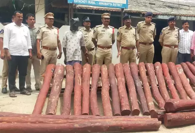 Andhra : शेषाचलम के जंगलों में लाल चंदन तस्करों ने पुलिस पर हमला किया Andhra : शेषाचलम के जंगलों में लाल चंदन तस्करों ने पुलिस पर हमला किया