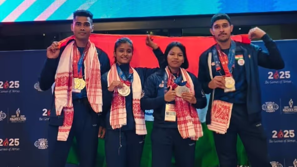 Assam पुलिस के आर्म रेसलरों ने अमेरिका में होने वाले विश्व पुलिस एवं फायर गेम्स 2025 में बड़ी जीत हासिल की Assam पुलिस के आर्म रेसलरों ने अमेरिका में होने वाले विश्व पुलिस एवं फायर गेम्स 2025 में बड़ी जीत हासिल की