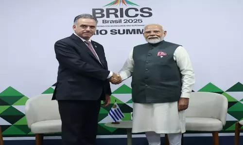 BRICS मंच पर भारत की कूटनीतिक सक्रियता, उरुग्वे से रिश्ते मजबूत करने पर जोर BRICS मंच पर भारत की कूटनीतिक सक्रियता, उरुग्वे से रिश्ते मजबूत करने पर जोर