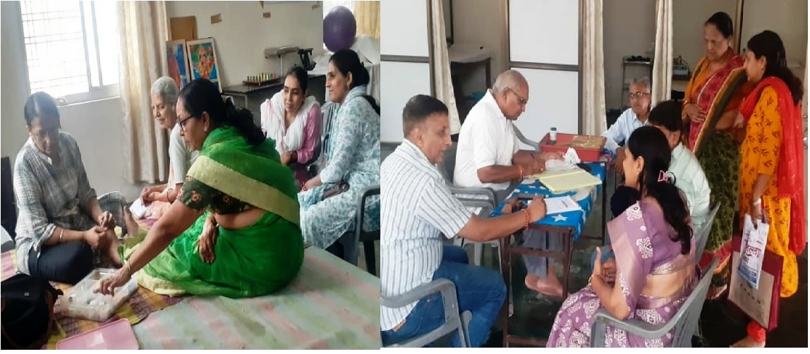 भाविप स्वामी विवेकानंद शाखा द्वारा योग, दवा वितरण और फिजियोथेरेपी शिविर आयोजित