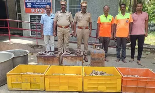 Nagapattinam में 130 किलोग्राम समुद्री शंख जब्त Nagapattinam में 130 किलोग्राम समुद्री शंख जब्त